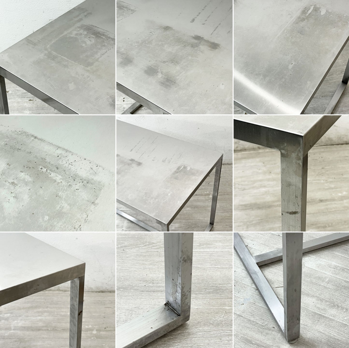 シンプルデザイン Simple Design ステンレス デスク テーブル W90cm インダストリアルスタイル ●