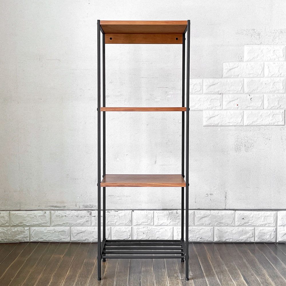 ジョージズ GEORGE'S アンセム anthem スリムラック 4段 ウォールナット材×スチール W35 x H100cm インダストリアル 定価￥17,800- ◎