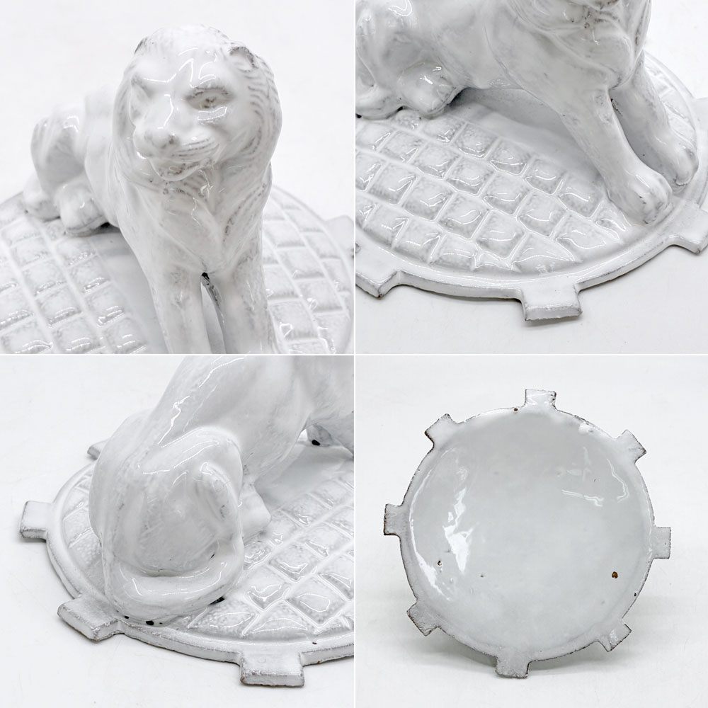 アスティエ・ド・ヴィラット Astier de Villatte リオン Lion シュガーボウル ライオン 小物入れ H19cm フランス 美品 ●