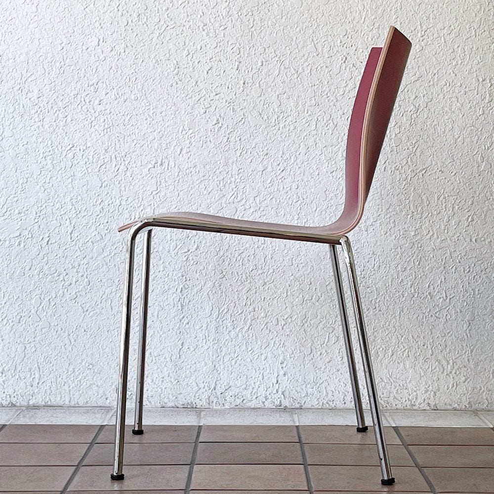 エンゲルブレヒト Engelbrechts チャリック CHAIRIK 101 ダイニングチェア スタッキング 4本脚 ボルドー 未使用品 定価63,800円 B ◇