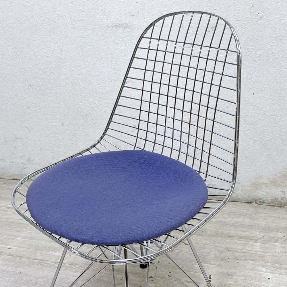 ヴィトラ vitra ワイヤーチェア Eames Wire Chair DKR5 エッフェルベース シートパッド付 C&R イームズ ミッドセンチュリー ●