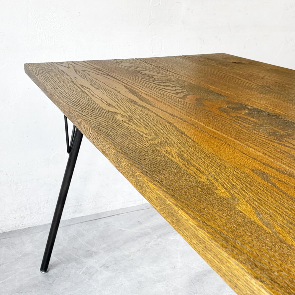 ジャーナルスタンダードファニチャー journal standard furniture サンク SENS ダイニングテーブル オーク無垢材 W120cm 美品 インダストリアル 廃盤 定価￥61.600- ★