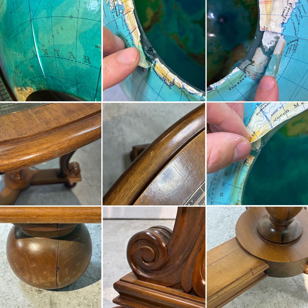 コロンブス COLUMBUS デュオ DUO 地球儀 グローブランプ GLOBE LAMP 物理・行政地図切り替え コロニアル型 ドイツ ●