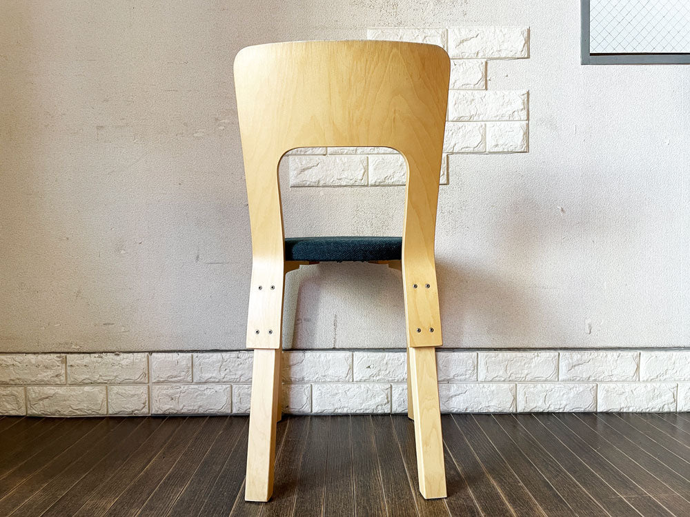 アルテック artek チェア66 Chair66 ダイニングチェア バーチ材 ナチュラルラッカー ファブリックシート NC生地 座面張替済 アルヴァ・アアルト フィンランド 北欧家具 ◎