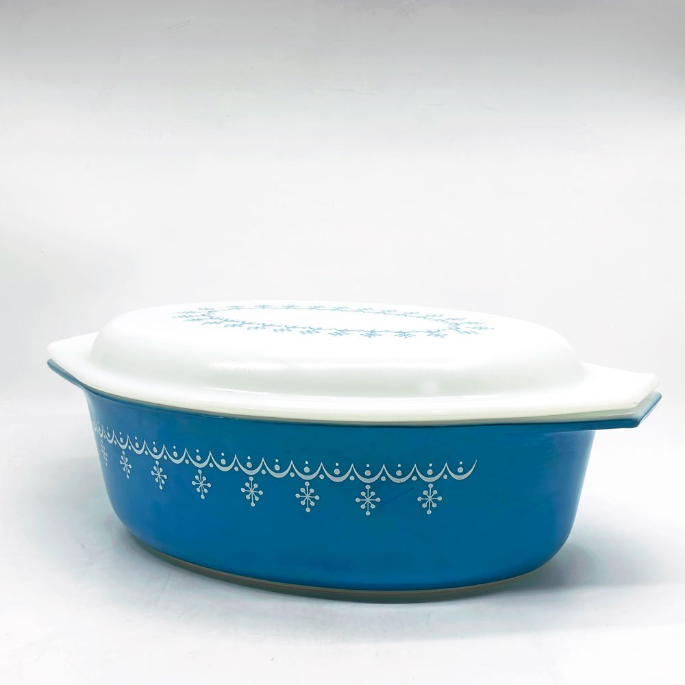 オールドパイレックス OLD PYREX スノーフレーク オーバル キャセロール ミキシングボウル USビンテージ ●