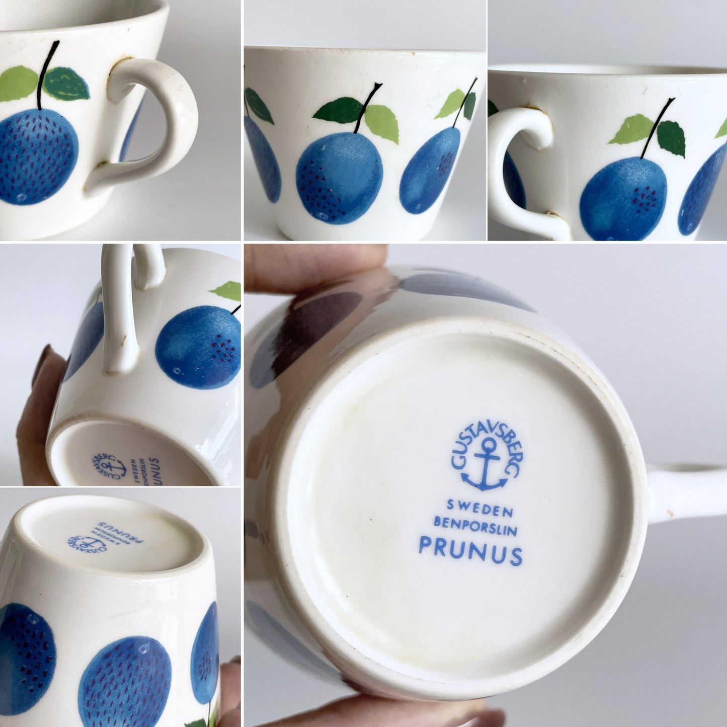 グスタフスベリ GUSTAVSBERG プルーヌス Prunus コーヒーカップ＆ソーサー Φ8cm スティグ・リンドベリ Stig Lindberg 北欧食器 ビンテージ ■