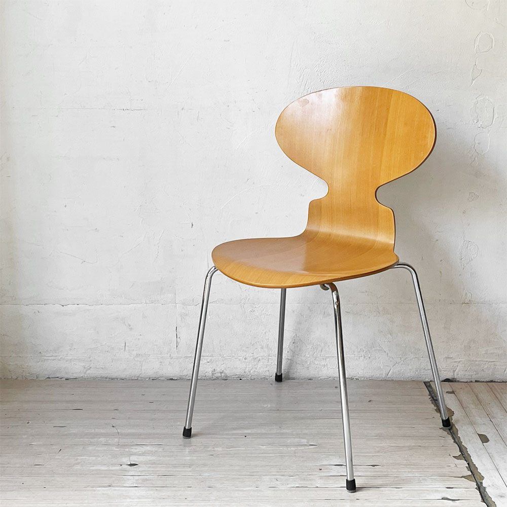 フリッツハンセン Fritz Hansen アントチェア 4本脚 ナチュラルビーチ ラッカー アルネ・ヤコブセン 北欧家具 ★