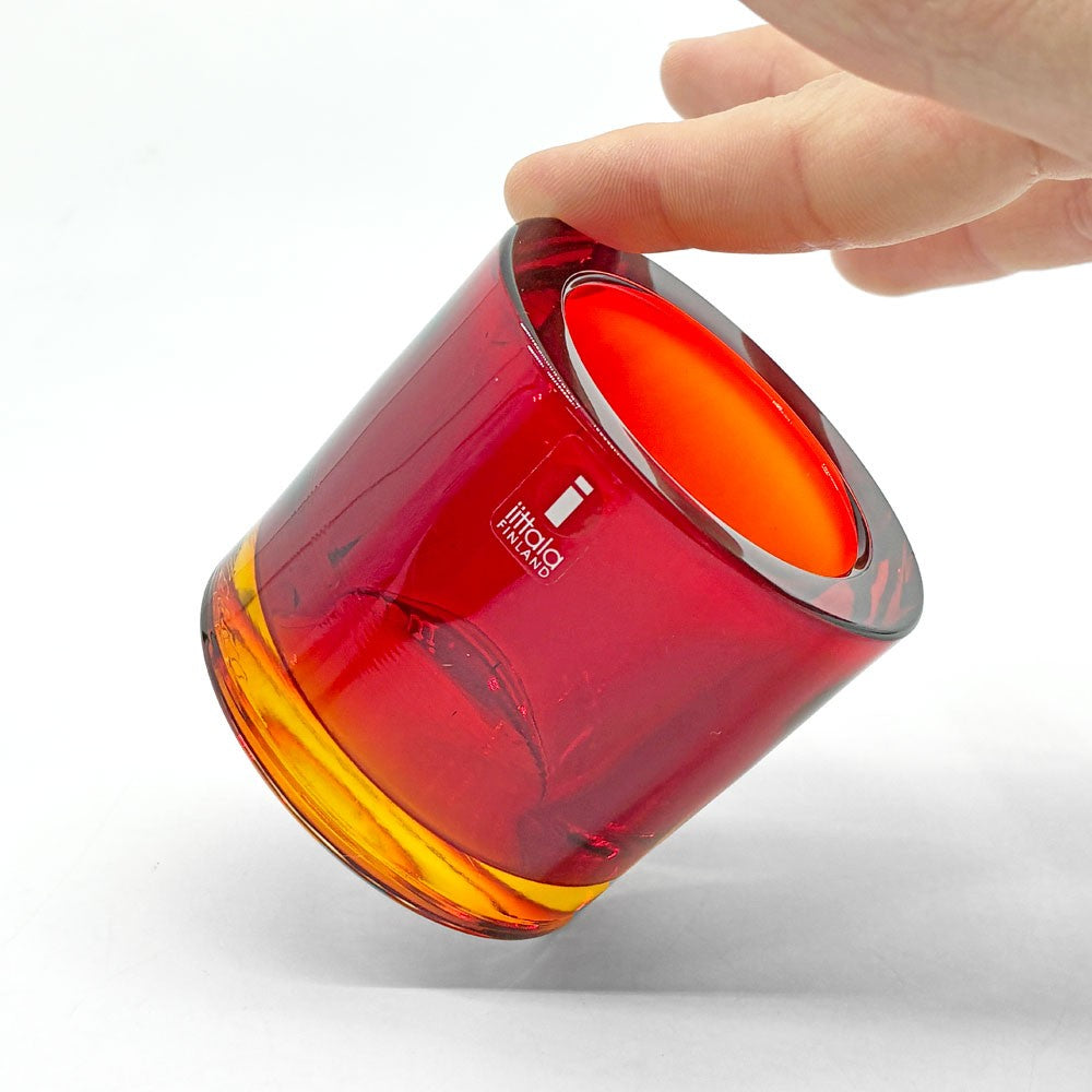 イッタラ iittala マリメッコ marimekko キビ kivi キャンドルホルダー レッド 60mm ヘイッキ・オルヴォラ フィンランド  ●