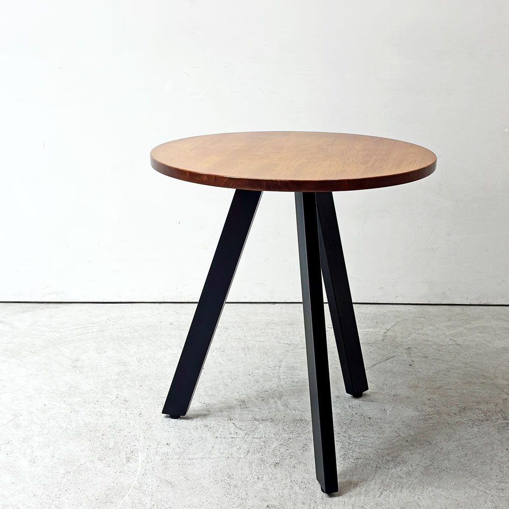 かなでもの KANADEMONO ザ・カフェテーブル THE CAFE TABLE ラバーウッド材 ラッカー塗装 3pin ラウンド天板 ●