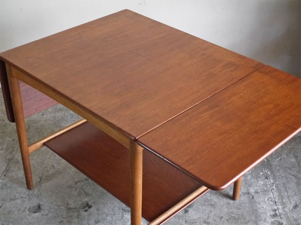 アンドレアス タック Andreas Tuck AT32 ドロップリーフテーブル チーク材×オーク材 ハンス J.ウェグナー 北欧ビンテージ ■
