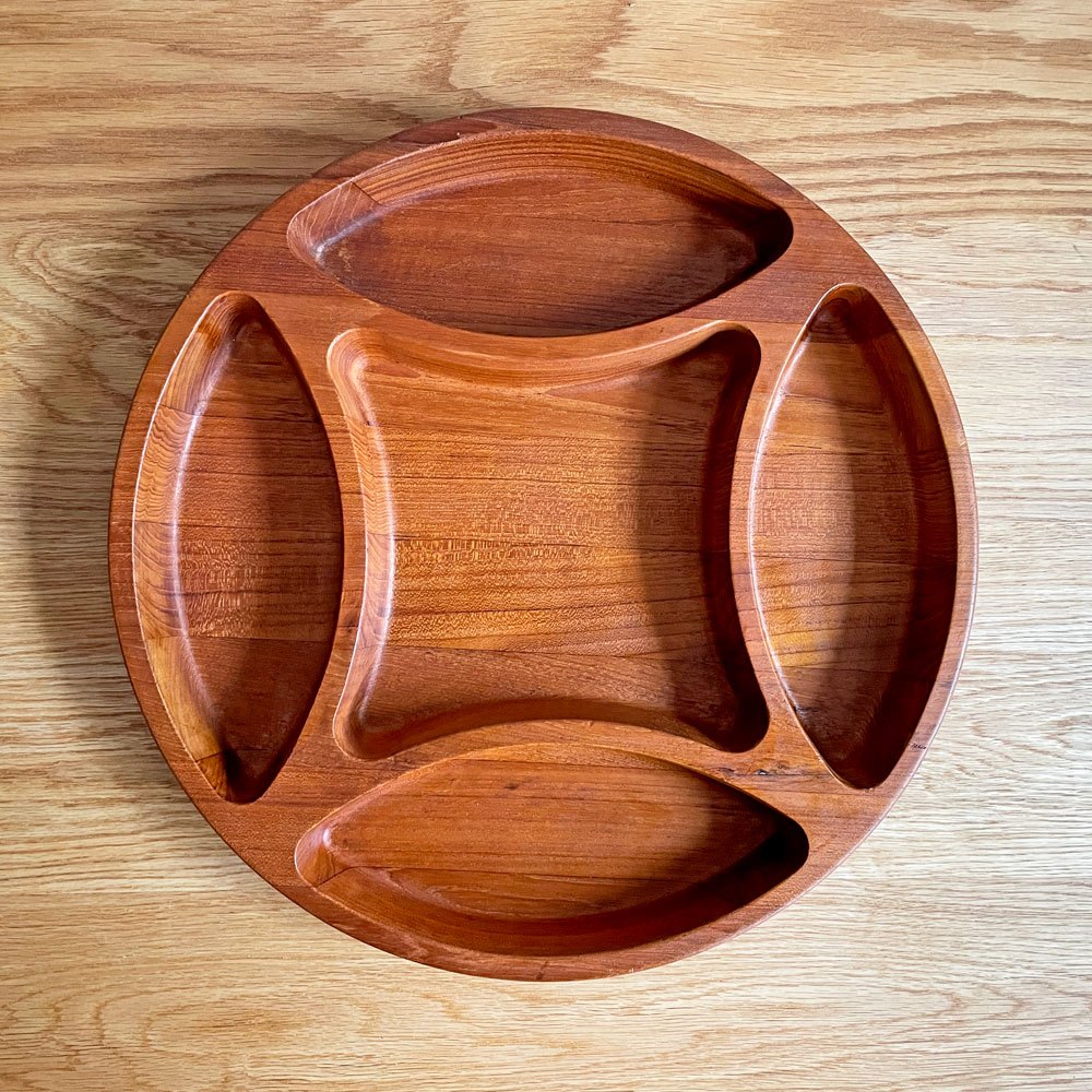 ダンスク DANSK スナックトレイ ボウル チーク無垢材 イェンス・クイストゴー Jens.H.Quistgaard ビンテージ 北欧食器 ♪
