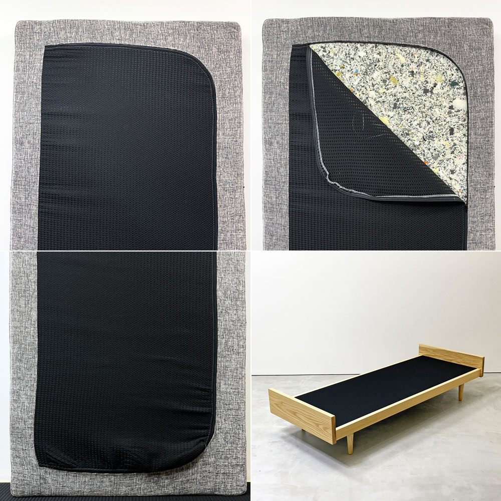 グラフ graf × 相合家具 SOGO adシリーズ デイベッドベンチ Day bed bench ホワイトアッシュ材 グレー系 ファブリック W171cm ●