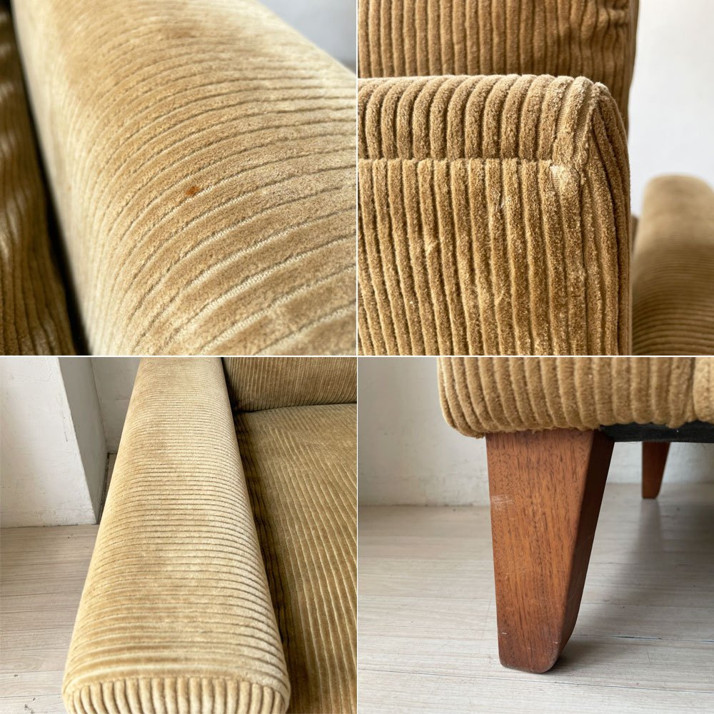 トラックファニチャー TRUCK FURNITURE FKソファ トリム FK SOFA TRIM 1SEATER 1Pソファ  グリーンコーデュロイ 定価¥326,700- ★