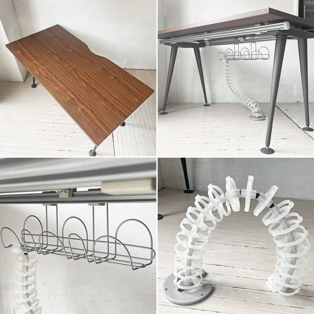 ハーマンミラー Herman Miller アバックエンバイロメンツ ABAK ミーティングテーブル デスク W140cm ウォールナットカラー ケーブルスパイン付き ティム・ウォレス ★