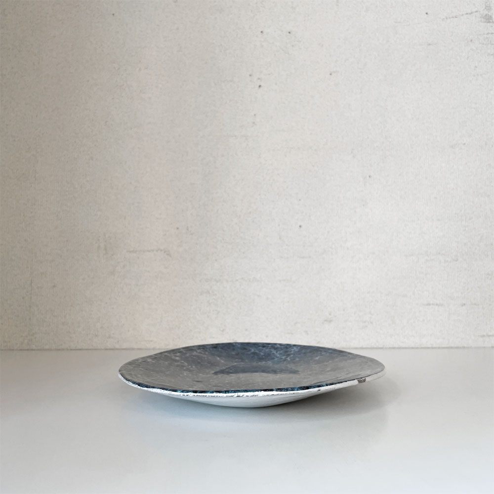 アスティエ・ド・ヴィラット Astier de Villatte ジョン・デリアン John Derian ブルーマーブル オーバルプレート W34cm フランス 廃番 ◎