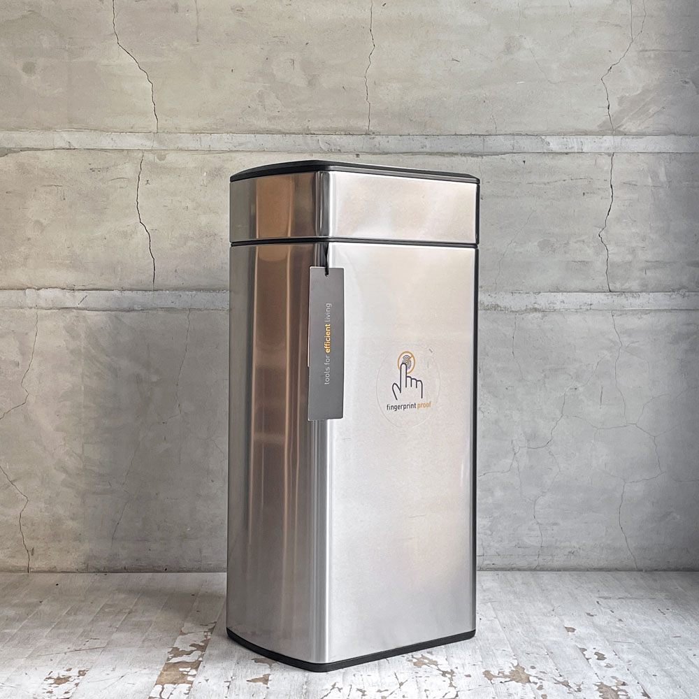 シンプルヒューマン Simple Human レクタンギュラータッチバーカン 30L ダストボックス ゴミ箱 ステンレス シルバー B ♪