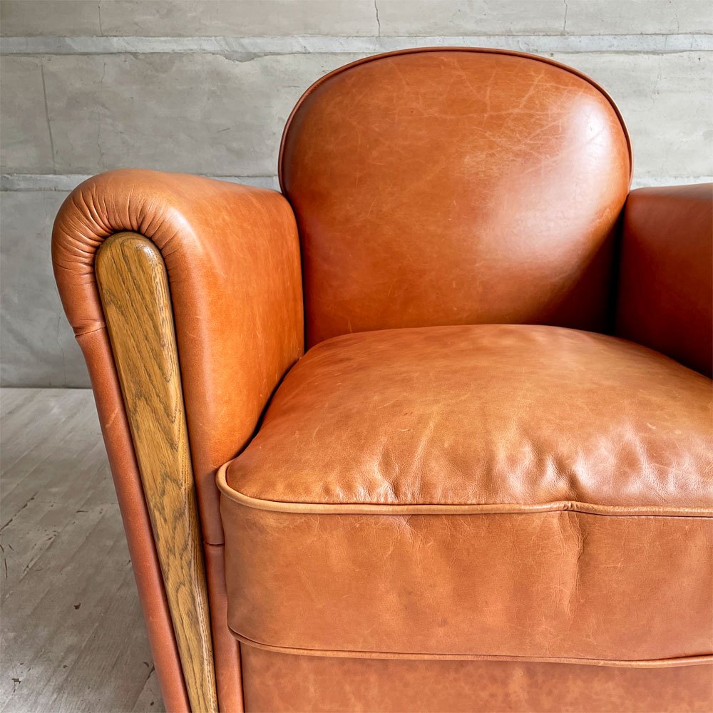 アクメファニチャー ACME Furniture オーククラブチェア OAKS CLUB CHAIR ラウンジチェア 1Pソファ スムースレザー 本革 オーク材 参考定価￥165,000- ♪