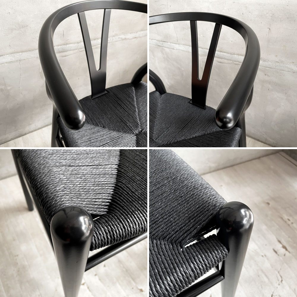 カールハンセン＆サン Carl Hansen & Son CH24 Yチェア ブラックラッカー×ブラックペーパーコード  ビーチ材 日本仕様サイズ ハンス・J・ウェグナー デンマーク 北欧家具 A ♪