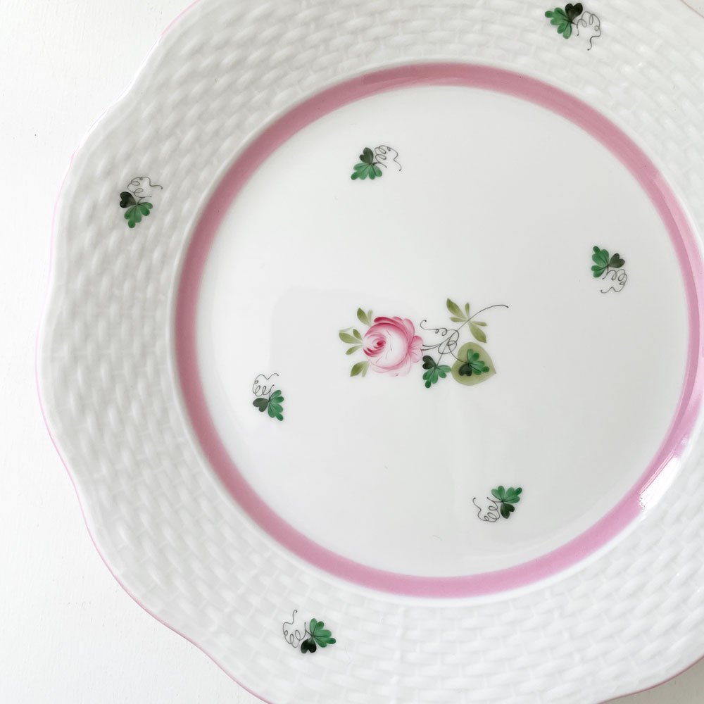 ヘレンド HEREND ウィーンの薔薇 デザートプレート 19cm ピンク 陶器 ハンガリー 定価￥26,400- A ◎