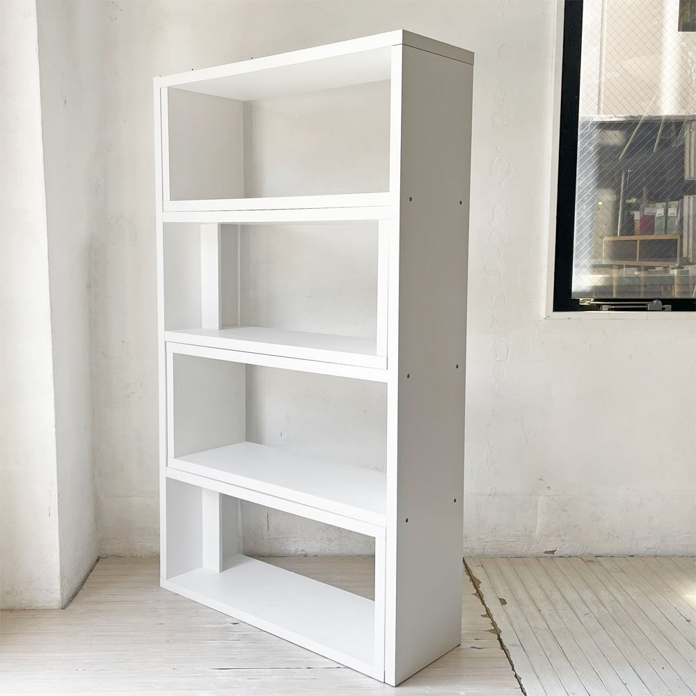 フランフラン Francfranc リトモ シェルフ L ホワイト 伸縮式 W90-144cm ブックシェルフ オープンシェルフ 飾り棚 定価￥52,000- ★