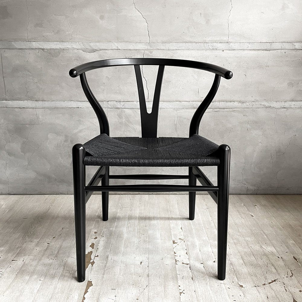 カールハンセン＆サン Carl Hansen & Son CH24 Yチェア ブラックラッカー×ブラックペーパーコード  ビーチ材 日本仕様サイズ ハンス・J・ウェグナー デンマーク 北欧家具 A ♪