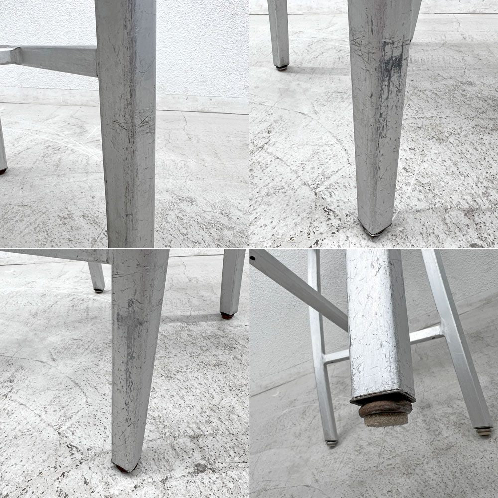 ネイビーバースツール Navy BarStool カウンターチェア リプロダクト アルミニウム 二脚セット H100cm 〓