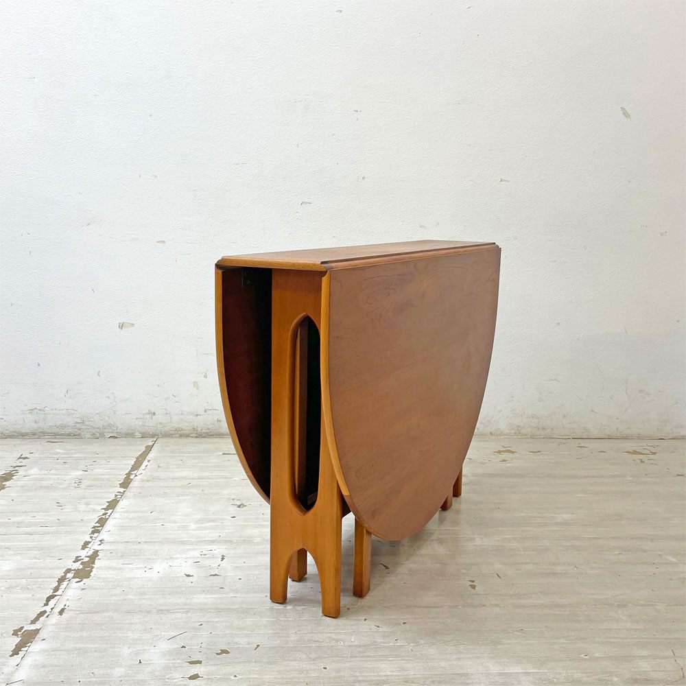 ジェンティーク Jentique ゲートレッグ テーブル gate leg table チーク材 クロスレッグ バタフライテーブル  UKビンテージ ●