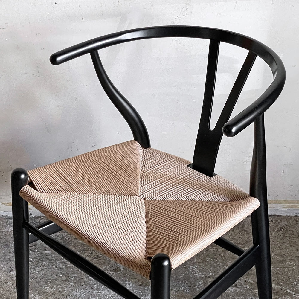 カールハンセン&サン Carl Hansen&Son CH24 Yチェア ブラックラッカー × ナチュラルペーパーコード ビーチ材 ハンス J. ウェグナー 座面高42cm フルリペア品 ■