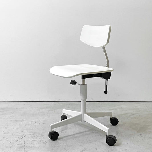 ラボファ Labofa デスクチェア オフィスチェア プライウッド ホワイト ダブルホイール 高さ調整可 デンマーク製 北欧家具 ●