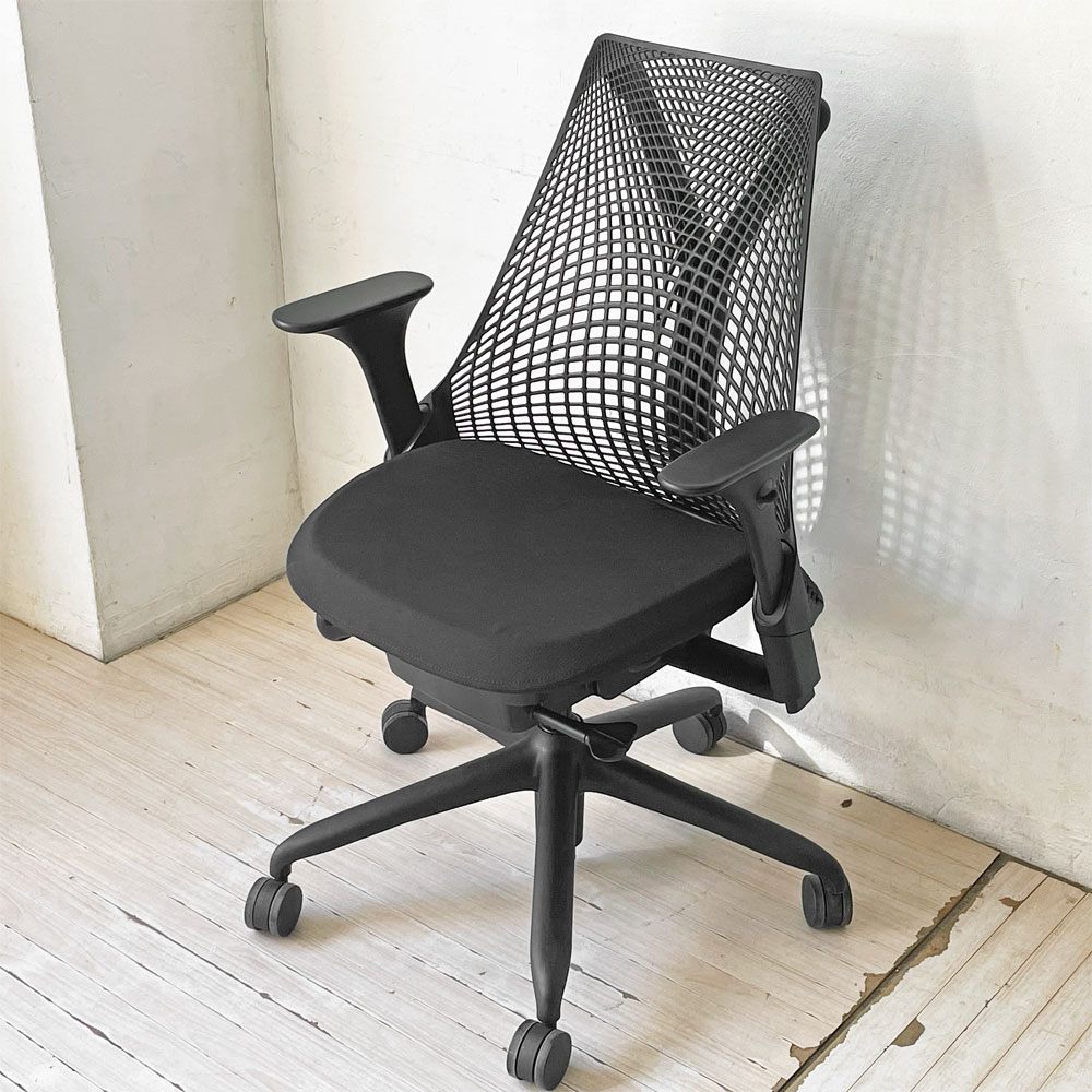 ハーマンミラー Herman Miller セイルチェア SAYL CHAIR デスクチェア オフィスチェア ミドルバック ブラック イヴ・ベアール ★