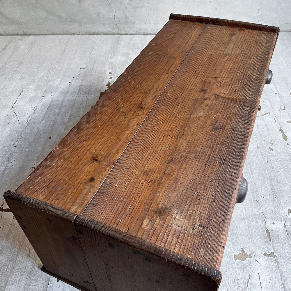 ジャパンビンテージ Japan Vintage 文机 座卓 ローテーブル 木製 抽斗2杯 時代家具 和家具 古道具 ♪