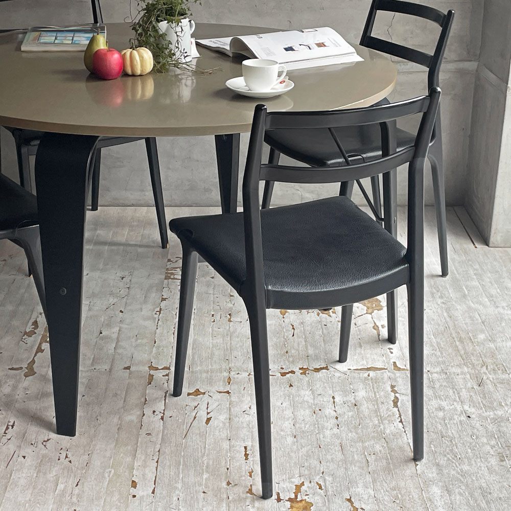 天童木工 TENDO インパラチェア Impala Chair ダイニングチェア ブラック 本革 ホワイトビーチ材 佐々木敏光 ジャパニーズミッドセンチュリーモダン B ♪