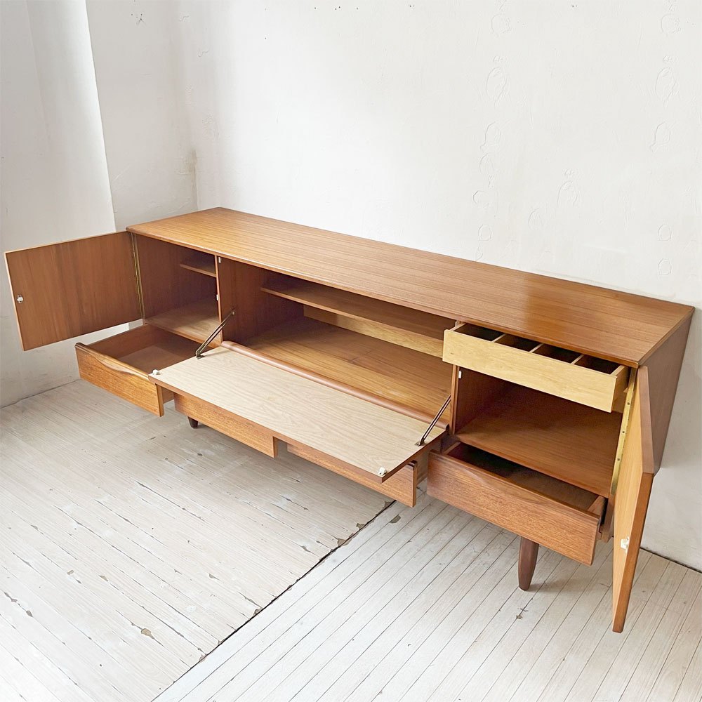 ポートウッドファニチャー Portwood furniture チーク材 サイドボード キャビネット W183cm 英国 UKビンテージ ★