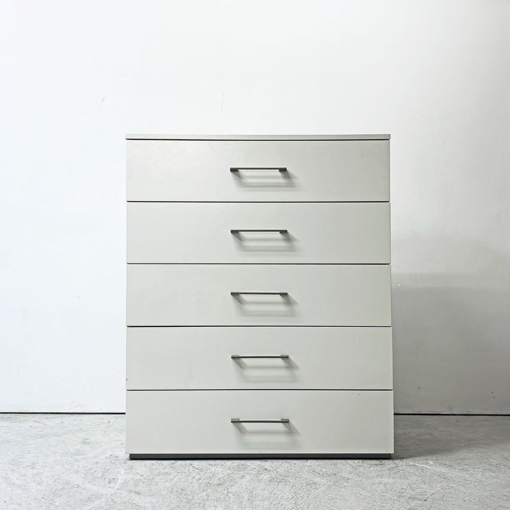 ボーコンセプト BoConcept モダンチェスト 5段 ホワイト タンス 収納 スライドレール 北欧 デンマーク ●