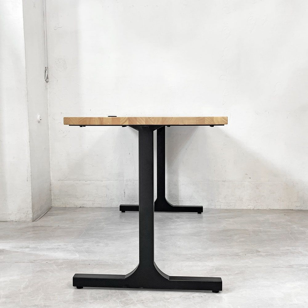 かなでもの KANADEMONO ザ・テーブル THE TABLE デスク ダイニングテーブル ラバーウッドA Iライン脚 モダン 美品 ★