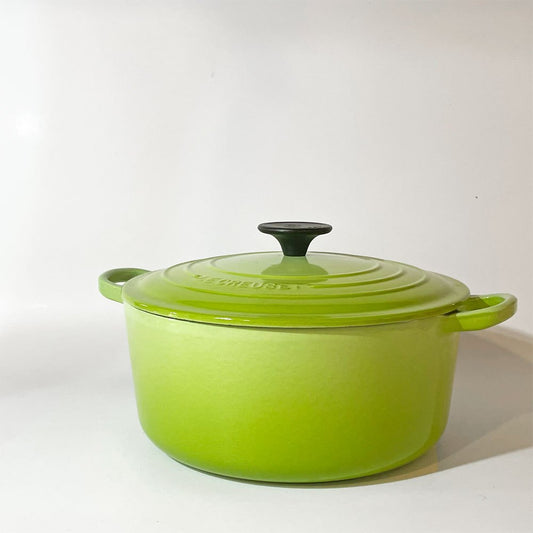 ルクルーゼ LE CREUSET ココットロンド 両手鍋 フルーツグリーン 24cm 鋳物 フランス ★
