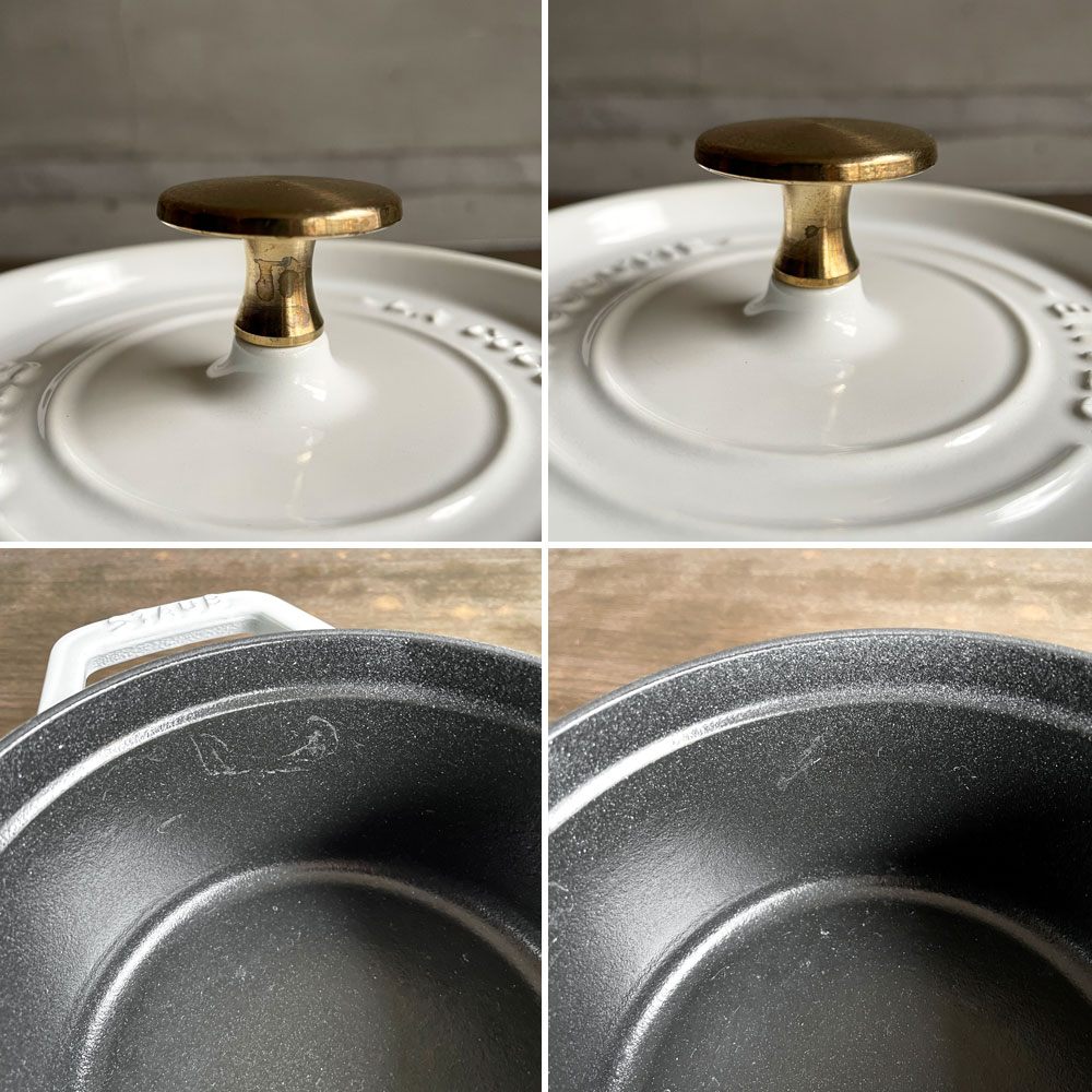 ストウブ STAUB ピコ ココット ラウンド 両手鍋 ホワイト 16cm 鋳物 キャセロール ガス オーブン IH対応 フランス ♪