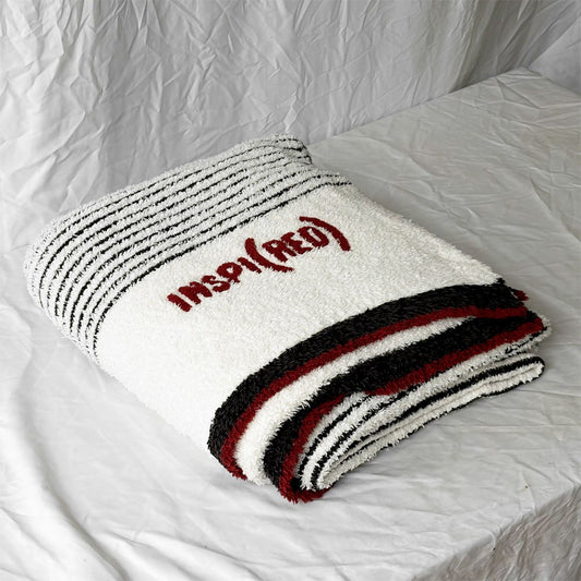 ベアフット ドリームズ BAREFOOT DREAMS コージーシック スロー CozyChic Throw INSPI(RED) Stripe Throw ブランケット 135×180cm ◇