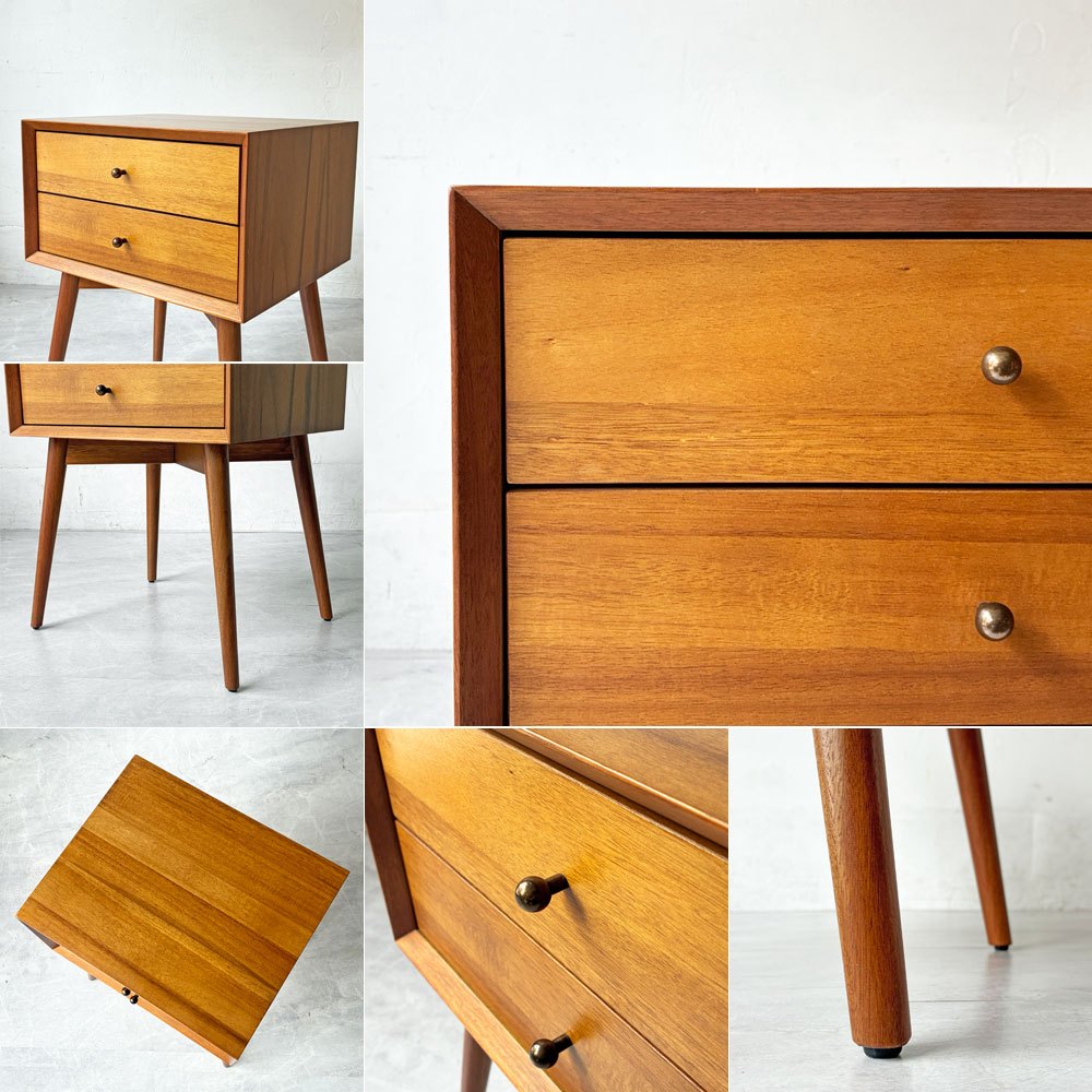 ウエストエルム West Elm ミッドセンチュリー ナイトスタンド Mid-Century Nightstand ナイトテーブル H62cm 美品  ★