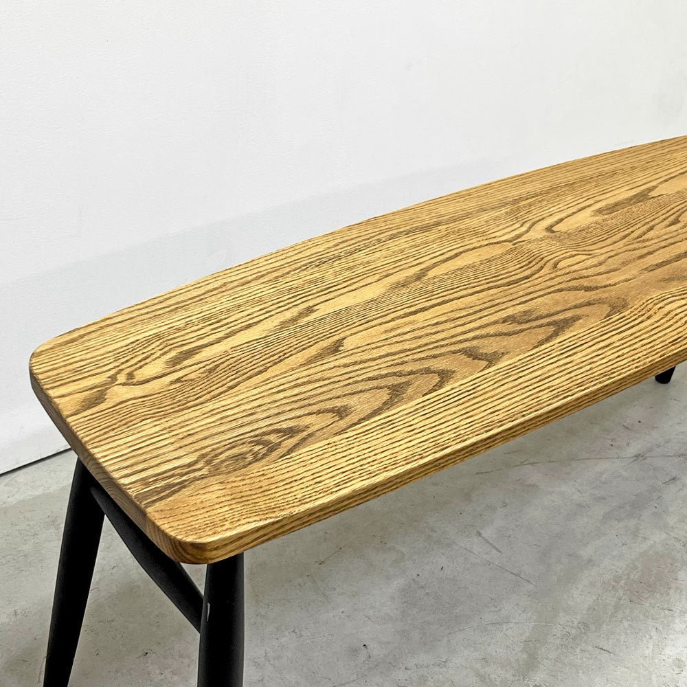 モモナチュラル MOMO Natural ベンチ SB BENCH オーク無垢材 ミディアムオイル塗装 2人掛け W110cm 板座 座繰り ●