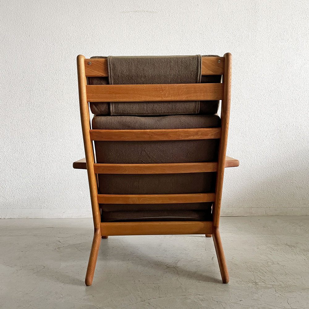 ゲタマ GETAMA GE290A イージーチェア ハイバック 1Pソファ オーク材フレーム オリジナルファブリック ブラウン系 ハンス・J・ウェグナー デンマーク 北欧ビンテージ 〓