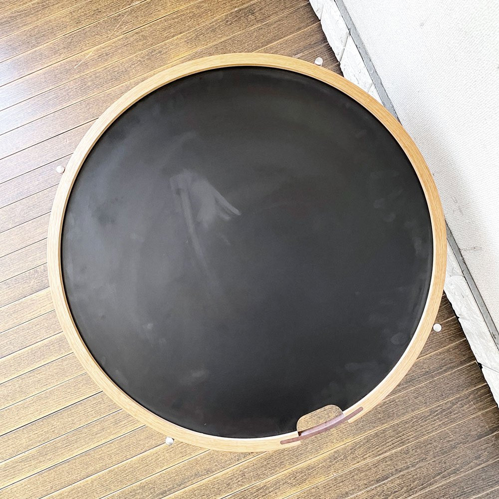 カールハンセン＆サン Carl Hansen & Son CH417 トレイテーブル ホワイト×ブラックラミネート スチールフレーム Φ65cm 折りたたみ ハンス・J・ウェグナー 廃番 ◎