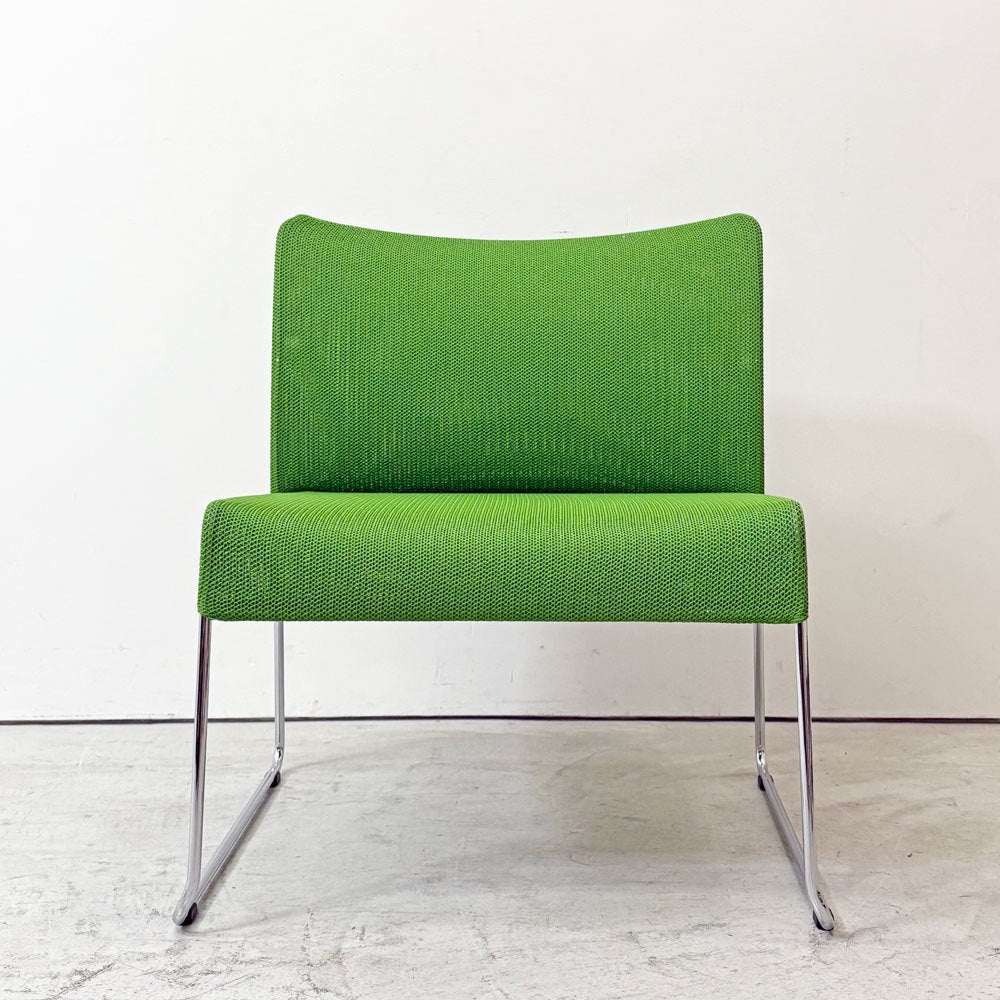 ヴィトラ Vitra ソフトシムチェア Soft Sim chair ラウンジチェア スタッキングチェア 3Dニット素材 × スチールフレーム グリーン ジャスパーモリソン ●