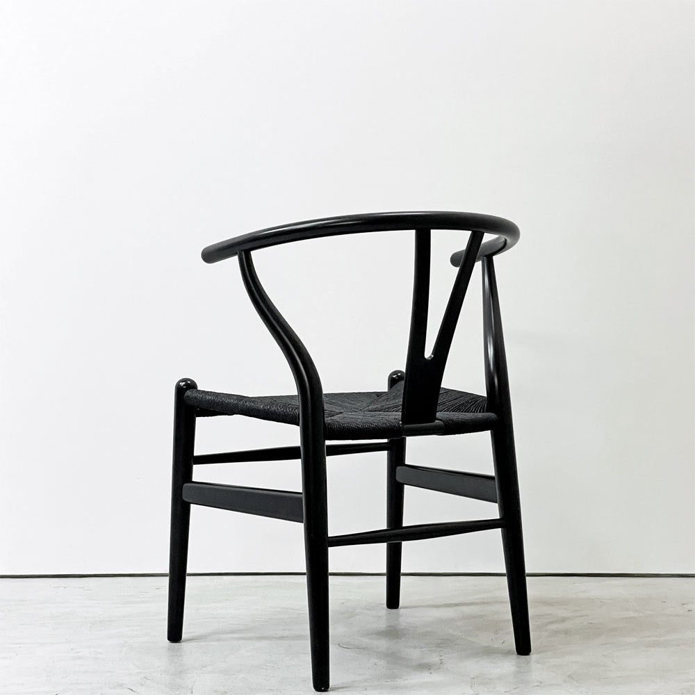 カールハンセン＆サン Carl Hansen & Son CH24 Yチェア ブラックラッカー×ブラックペーパーコード ビーチ材 ハンス・J・ウェグナー デンマーク 北欧家具 A ●