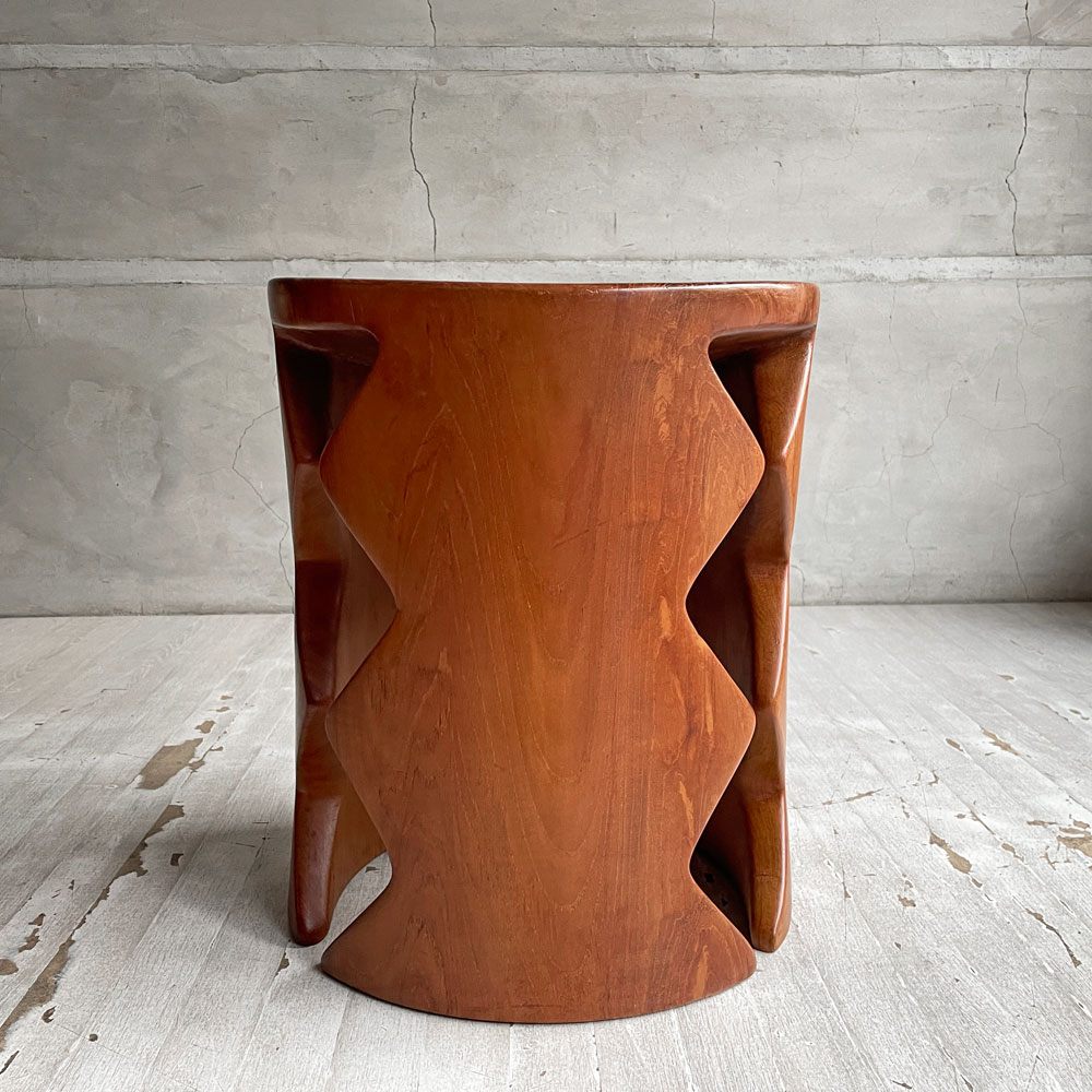 ヨーガンレール ババグーリ Jurgen Lehl Babaghuri チーク無垢材 スツール Stool シグザグ脚 ハンドメイド 一木造り プリミティブ 希少 ♪