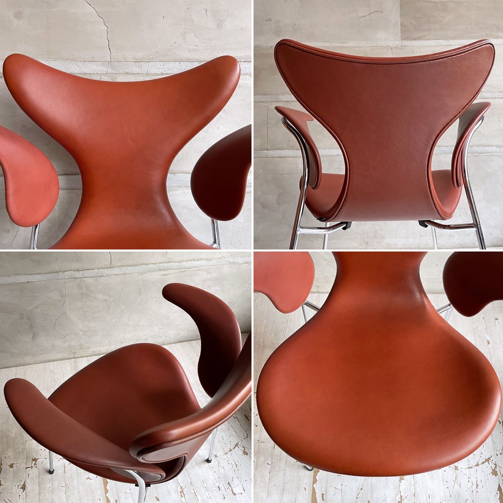 フリッツハンセン Fritz Hansen リリー LiLY アームチェア エイトチェア フルパディング 3208 150周年 アニバーサリーモデル グレースレザー チェスナット アルネ・ヤコブセン ♪