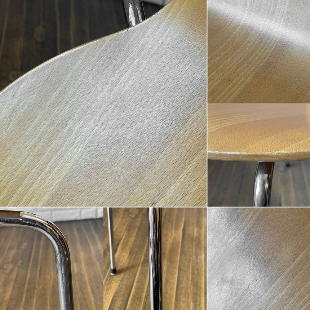 フリッツハンセン Fritz Hansen 3101 アリンコチェア アントチェア 4本脚 ナチュラルビーチ ラッカー仕上げ フェルトグライズ アルネ・ヤコブセン B ◎