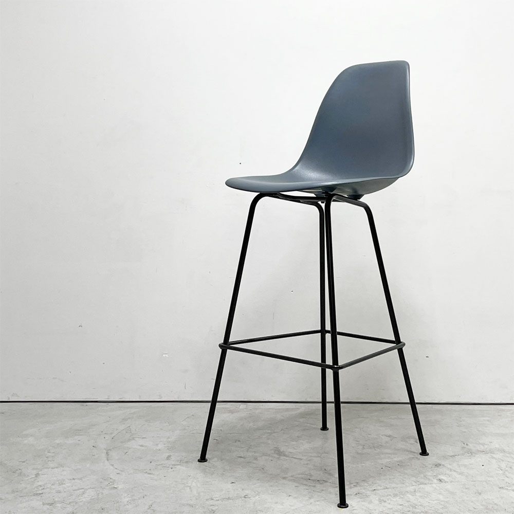 ハーマンミラー Herman Miller イームズプラスチックシェルスツール バーハイトスツール H115.5cm ポリプロピレン製 チャコール 廃番カラー ミッドセンチュリー B ●