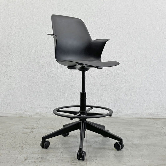 スチールケース Steelcase ノード ファイブスター スツール Node FIVE-STAR STOOL ハイスツール 製図チェア キャスター オフィス 定価約87,000円C 〓