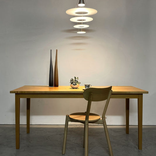 無印良品 MUJI ダイニングテーブル タモ材 無垢集成材 W165cm 廃番品 シンプル ナチュラルスタイル ●